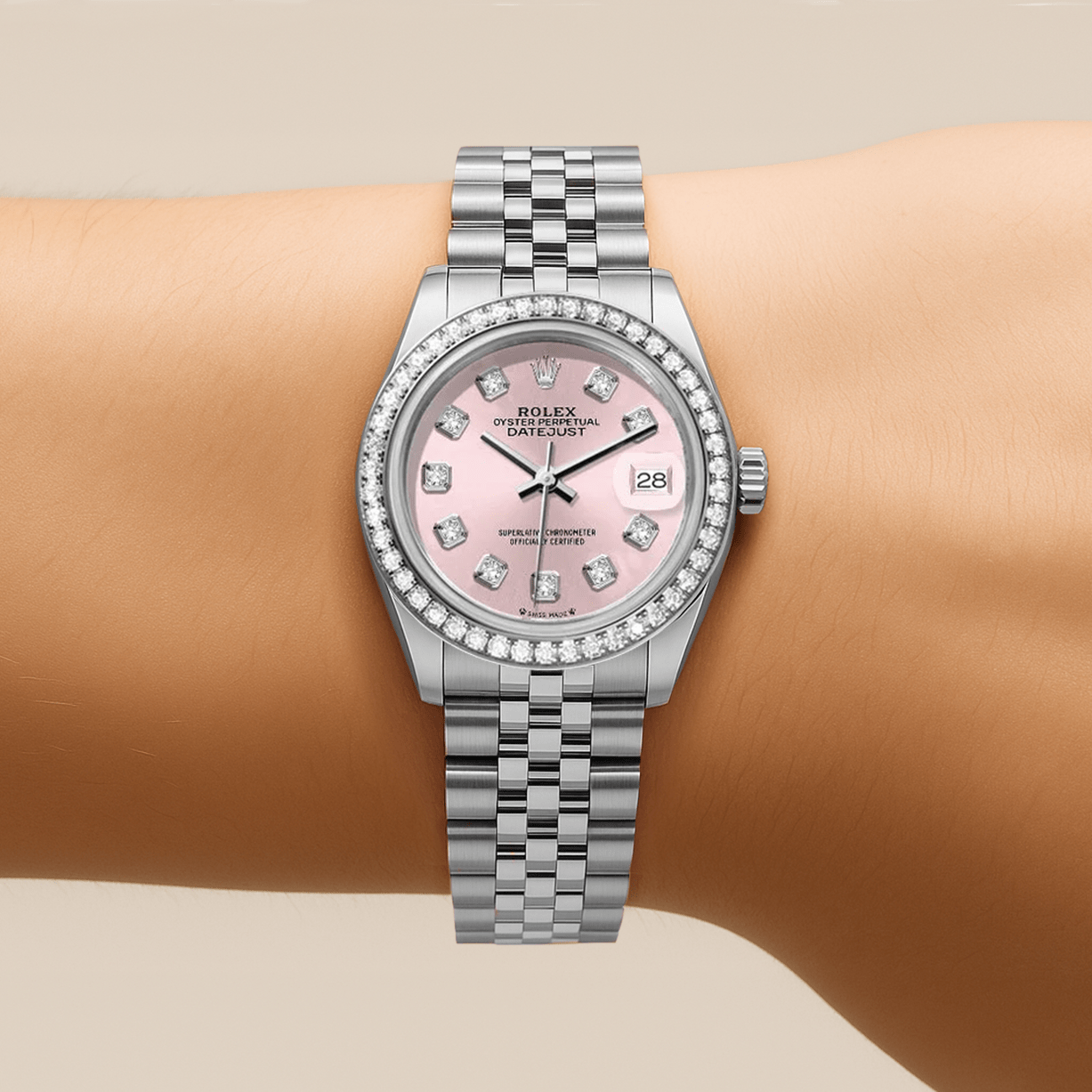 Rolex DateJust 26mm Pink Dial - Diamond Bezel 1.50ct - Mr. Alex Jewelry