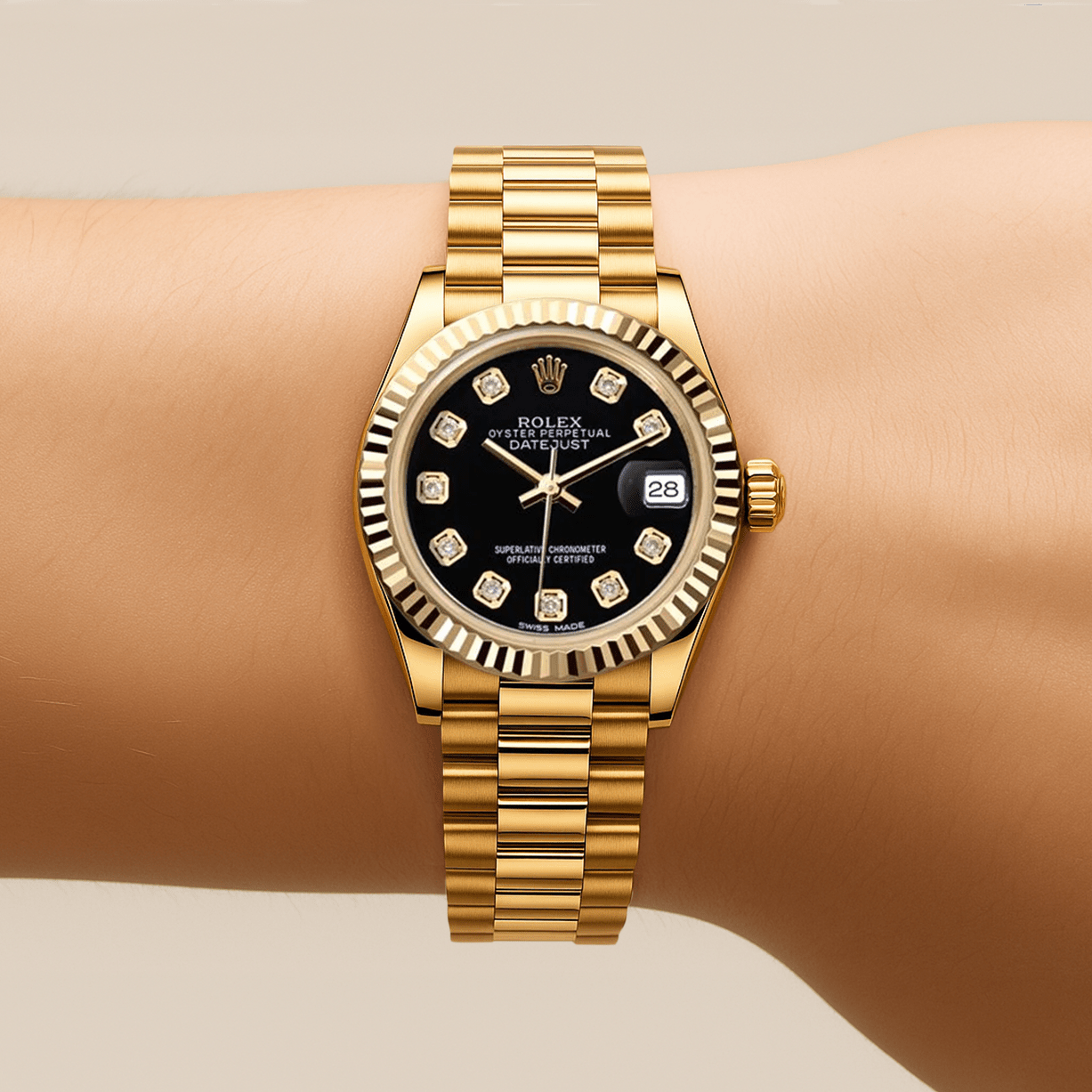 Rolex Datejust 26mm President - Black Gem Dial - Mr. Alex Jewelry