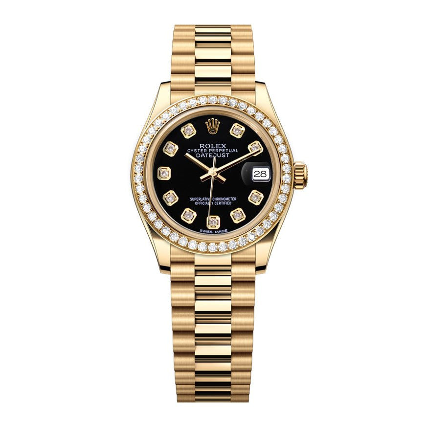 Rolex Datejust 26mm President Black Gem Dial - Diamond Bezel - Mr. Alex Jewelry
