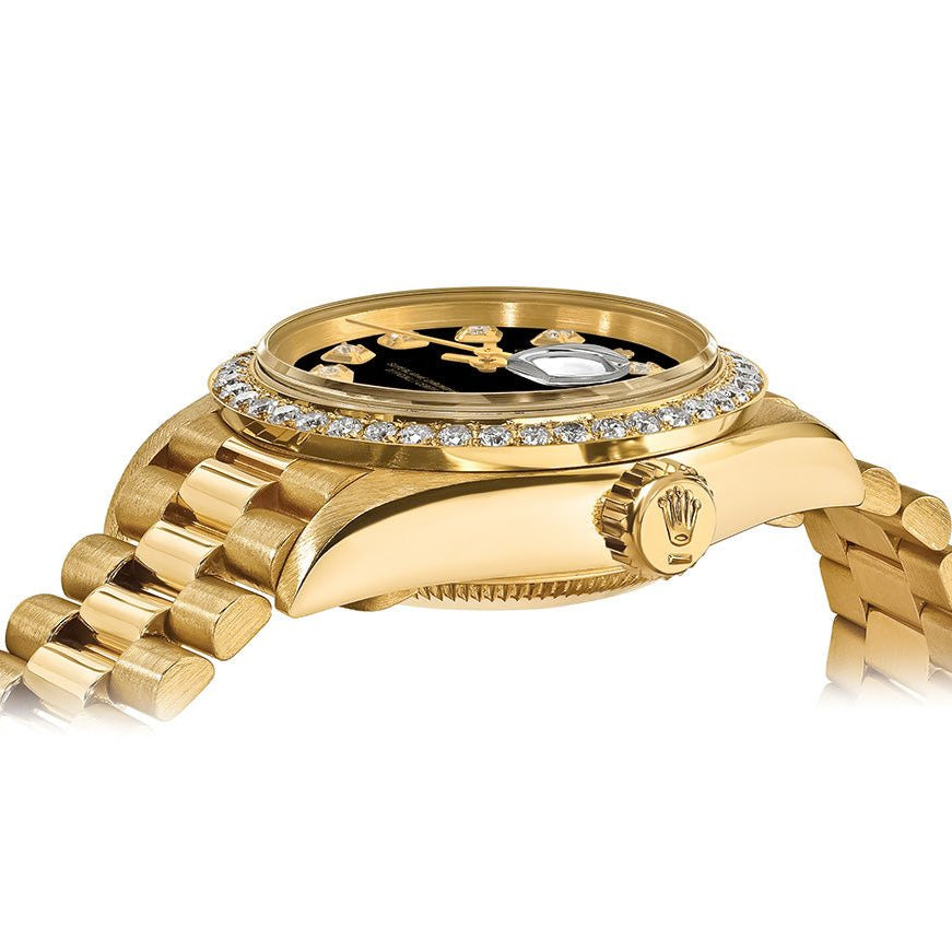 Rolex Datejust 26mm President Black Gem Dial - Diamond Bezel - Mr. Alex Jewelry