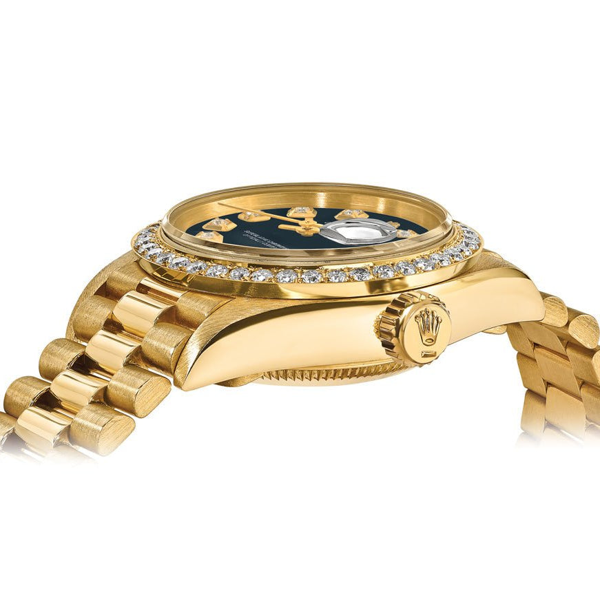 Rolex Datejust 26mm President Blue Gem Dial - Diamond Bezel - Mr. Alex Jewelry