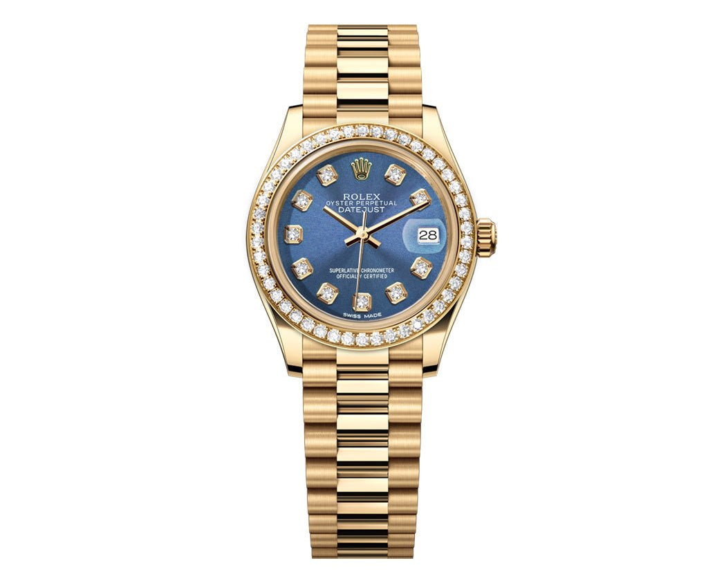 Rolex Datejust 26mm President Blue Gem Dial - Diamond Bezel - Mr. Alex Jewelry