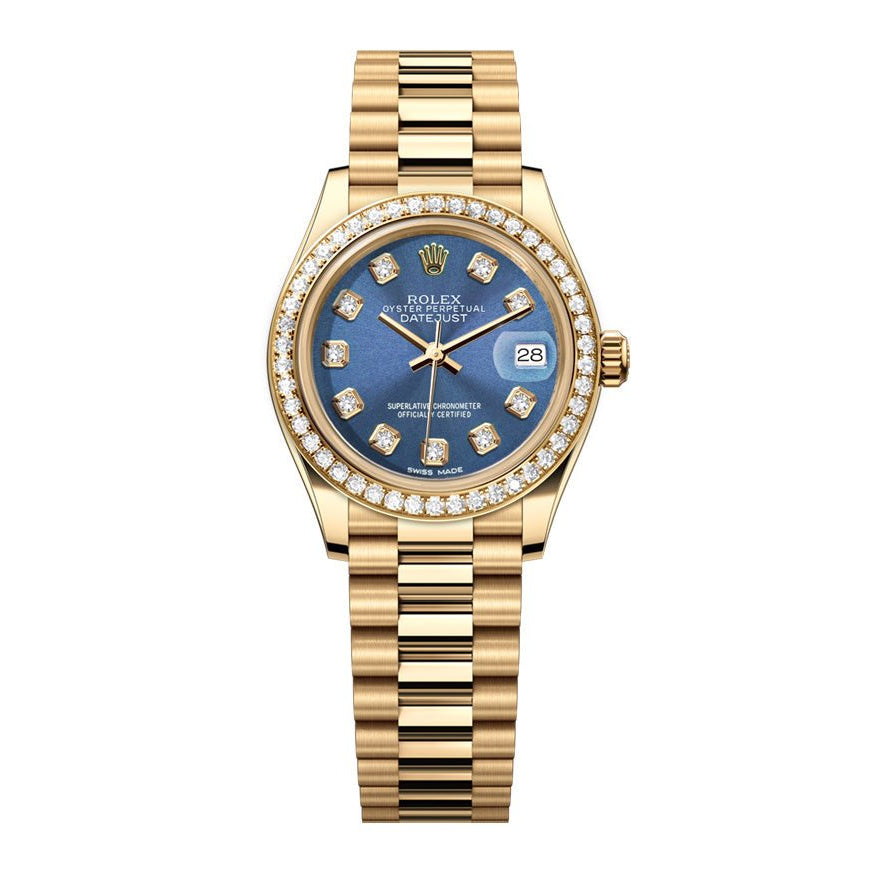 Rolex Datejust 26mm President Blue Gem Dial - Diamond Bezel - Mr. Alex Jewelry