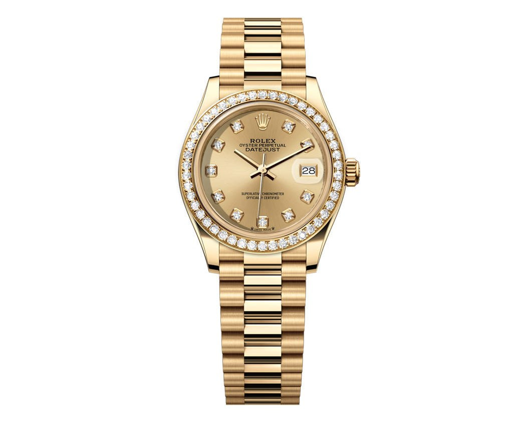 Rolex Datejust 26mm President Champage Gem Dial - Diamond Bezel - Mr. Alex Jewelry