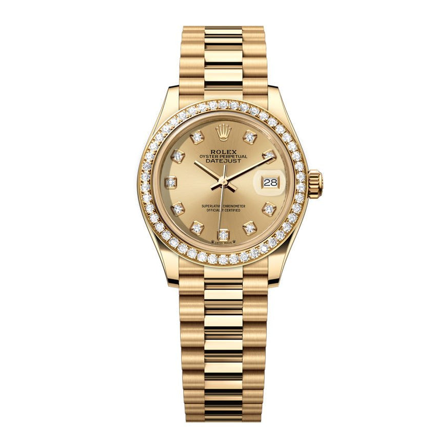 Rolex Datejust 26mm President Champage Gem Dial - Diamond Bezel - Mr. Alex Jewelry