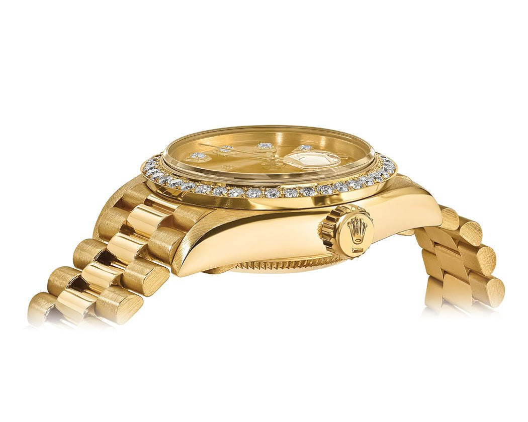 Rolex Datejust 26mm President Champage Gem Dial - Diamond Bezel - Mr. Alex Jewelry