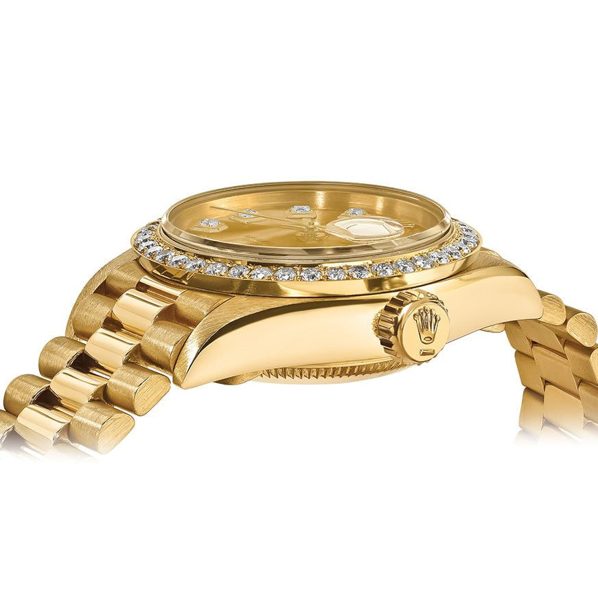 Rolex Datejust 26mm President Champage Gem Dial - Diamond Bezel - Mr. Alex Jewelry