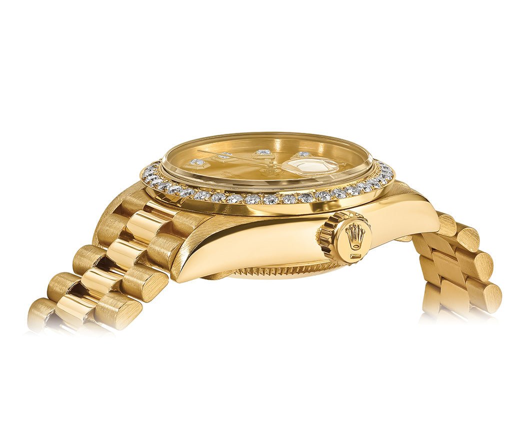Rolex Datejust 26mm President Champage Gem Dial - Diamond Bezel - Mr. Alex Jewelry
