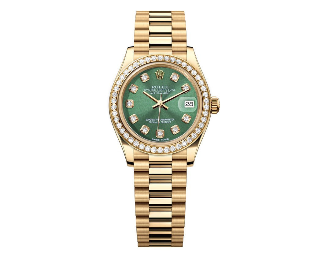 Rolex Datejust 26mm President Green Gem Dial - Diamond Bezel - Mr. Alex Jewelry