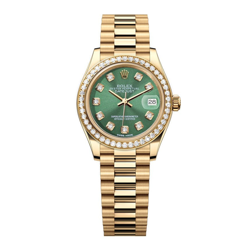 Rolex Datejust 26mm President Green Gem Dial - Diamond Bezel - Mr. Alex Jewelry