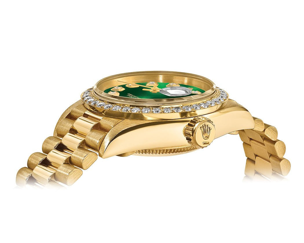 Rolex Datejust 26mm President Green Gem Dial - Diamond Bezel - Mr. Alex Jewelry