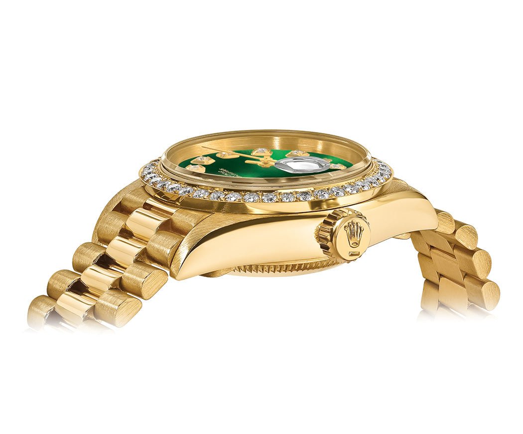 Rolex Datejust 26mm President Green Gem Dial - Diamond Bezel - Mr. Alex Jewelry