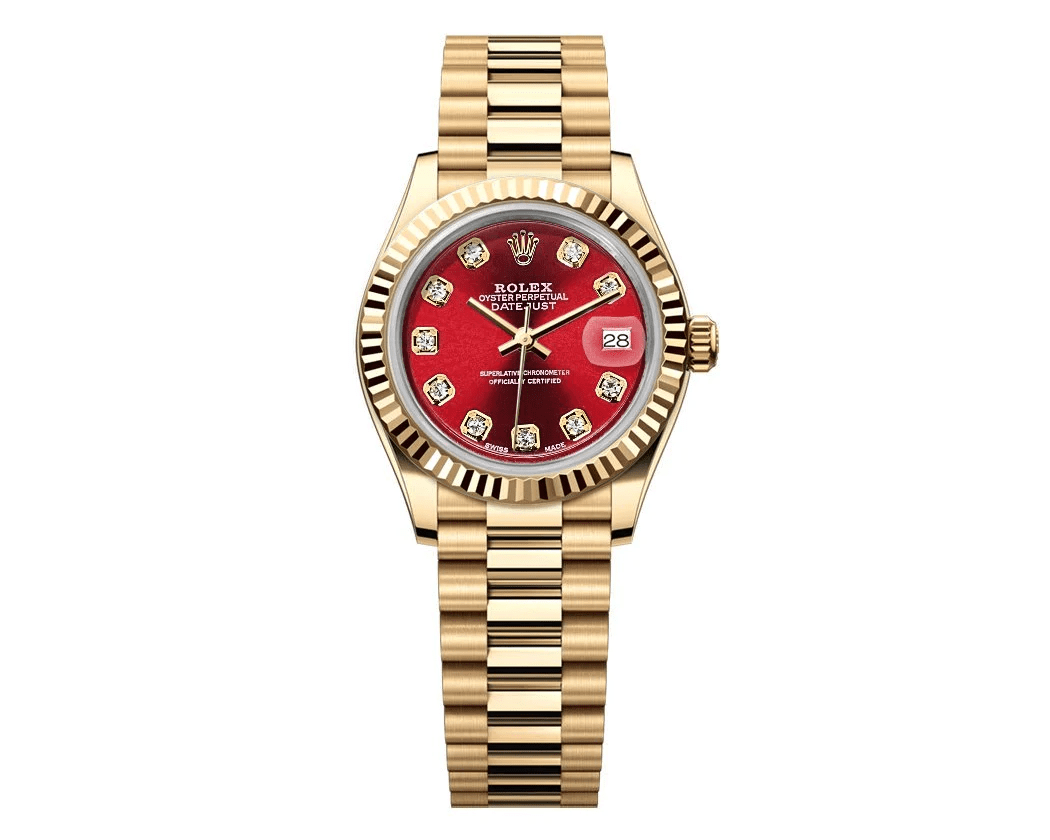 Rolex Datejust 26mm President - Red Gem Dial - Mr. Alex Jewelry