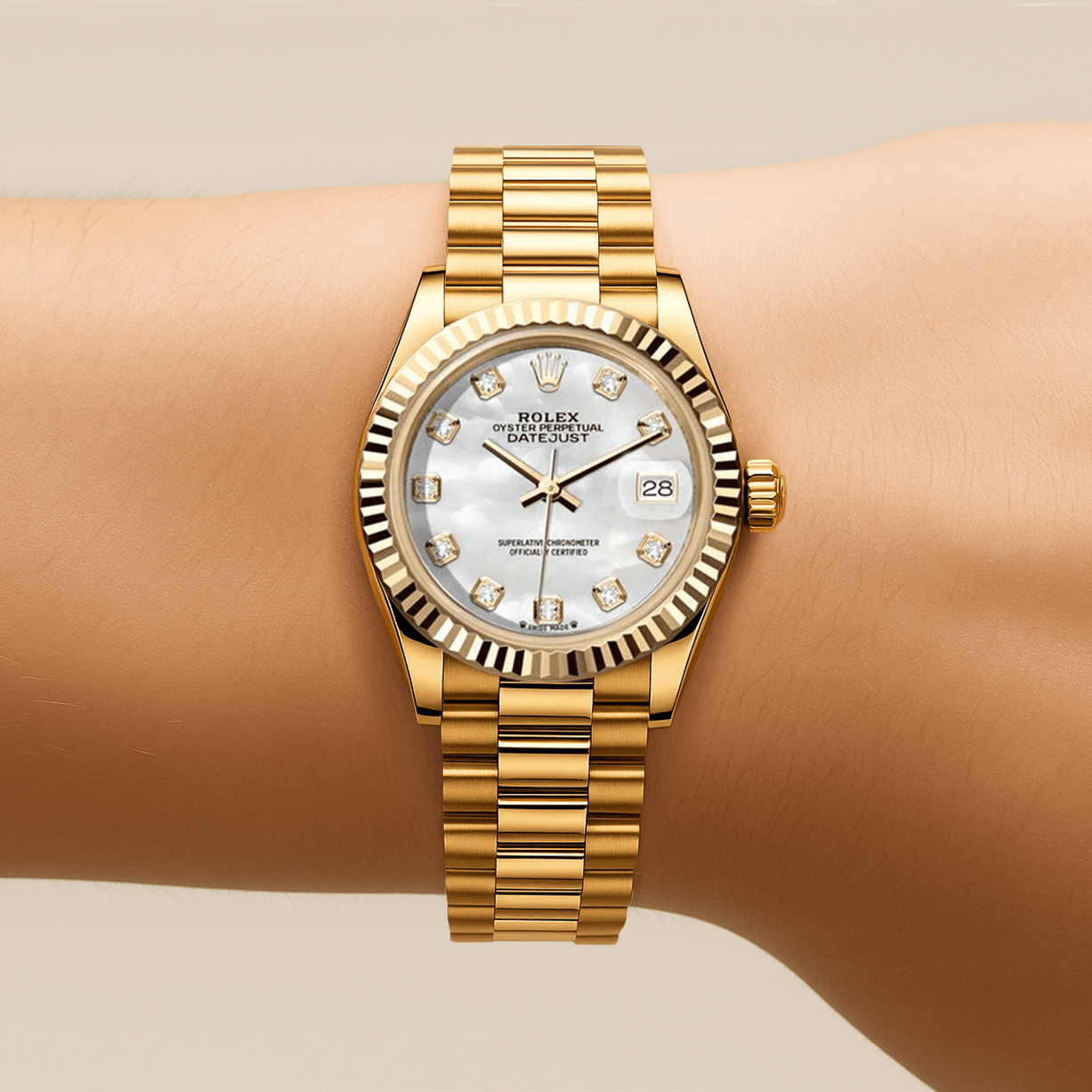 Rolex Datejust 26mm President - Silver Gem Dial - Mr. Alex Jewelry