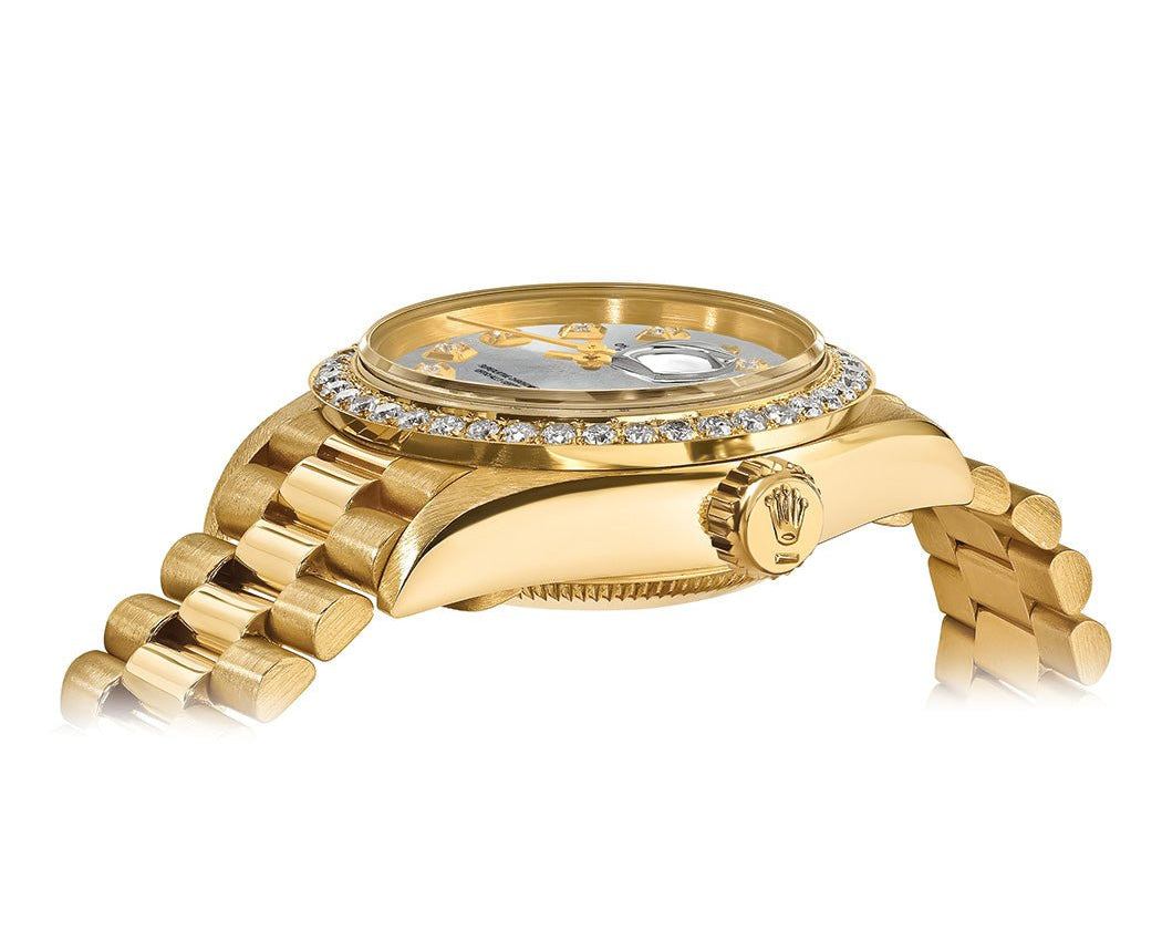 Rolex Datejust 26mm President Silver Gem Dial - Diamond Bezel - Mr. Alex Jewelry