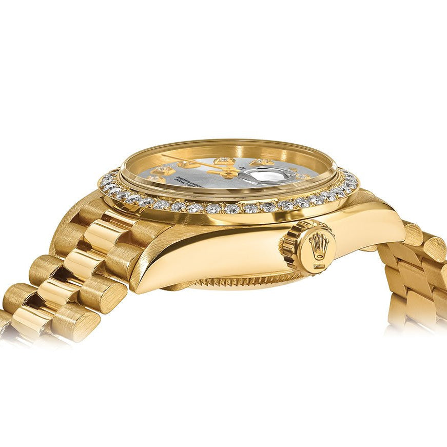 Rolex Datejust 26mm President Silver Gem Dial - Diamond Bezel - Mr. Alex Jewelry