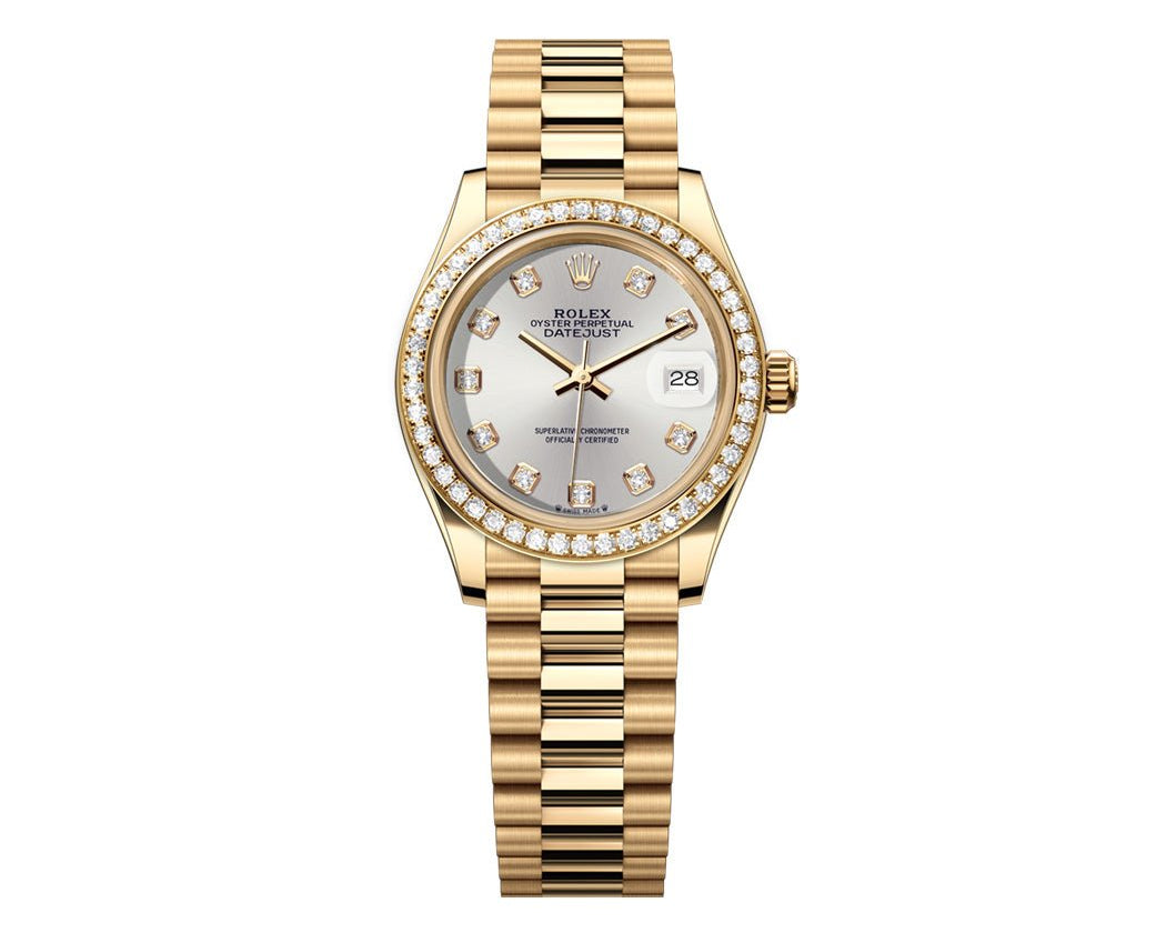 Rolex Datejust 26mm President Silver Gem Dial - Diamond Bezel - Mr. Alex Jewelry