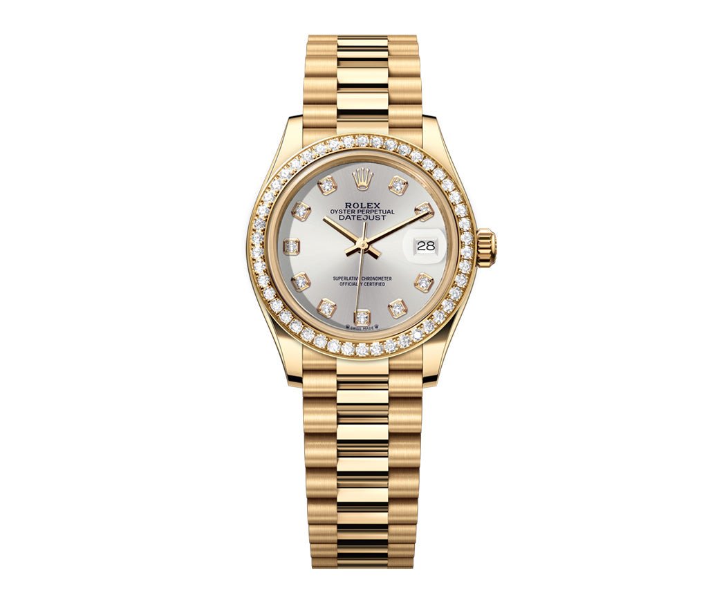 Rolex Datejust 26mm President Silver Gem Dial - Diamond Bezel - Mr. Alex Jewelry