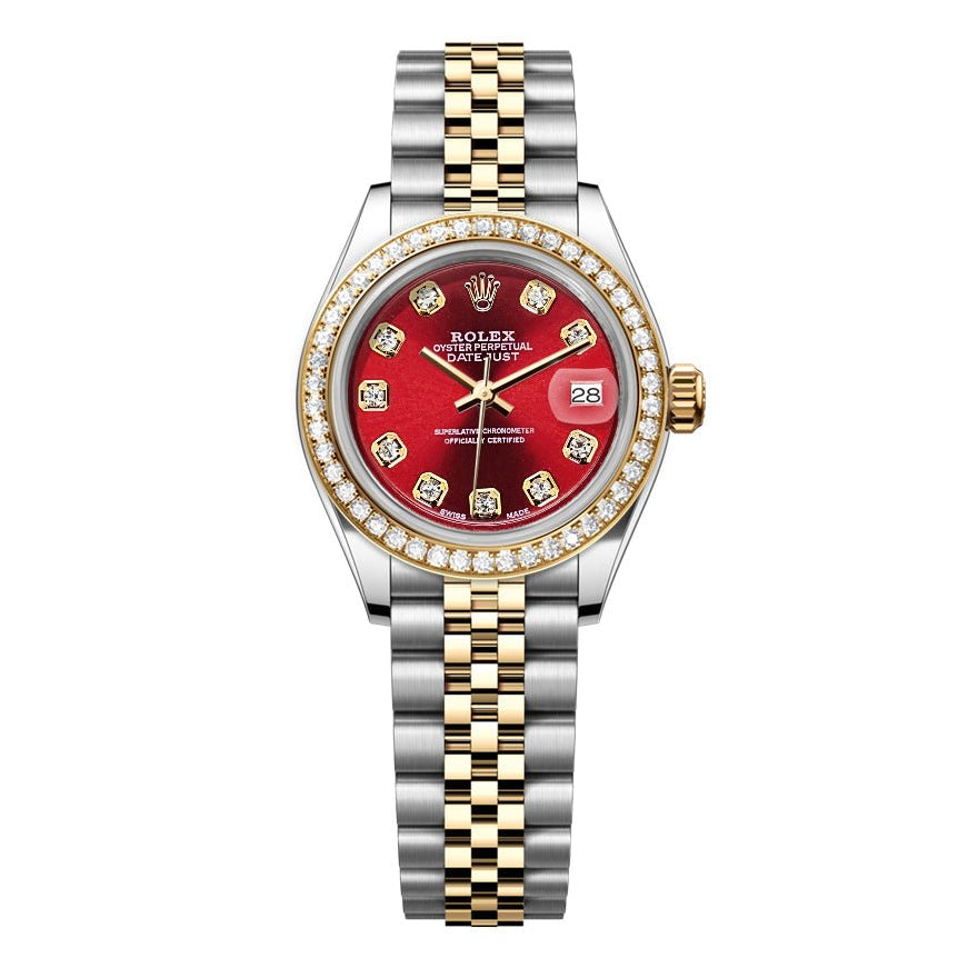 Rolex DateJust 26mm Red Dial-Diamond Bezel 1.50ct - Mr. Alex Jewelry