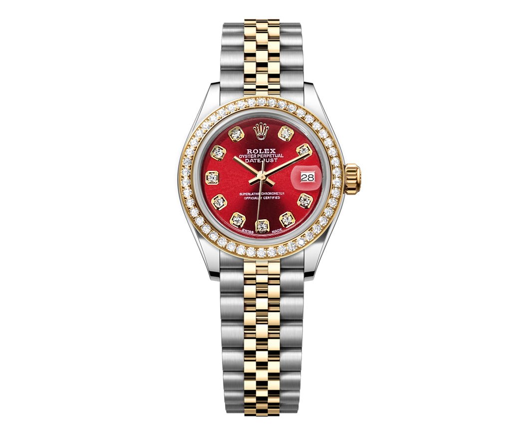 Rolex DateJust 26mm Red Dial-Diamond Bezel 1.50ct - Mr. Alex Jewelry