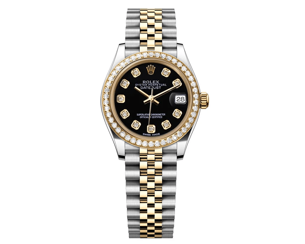Rolex DateJust 31mm Black Gem Dial - Diamond Bezel 1.85ct - Mr. Alex Jewelry
