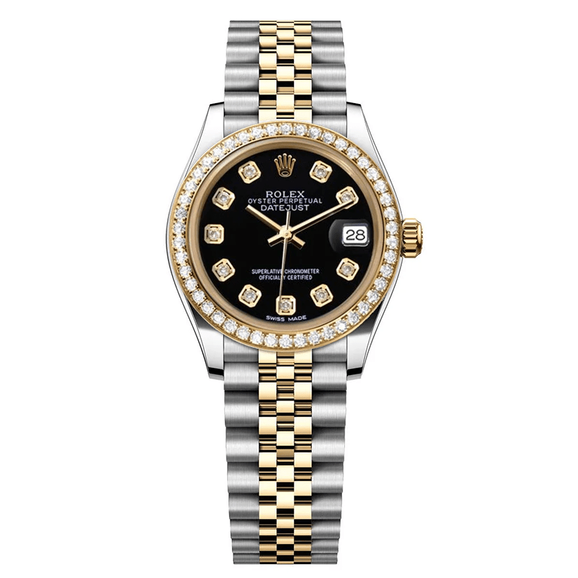 Rolex DateJust 31mm Black Gem Dial - Diamond Bezel 1.85ct - Mr. Alex Jewelry