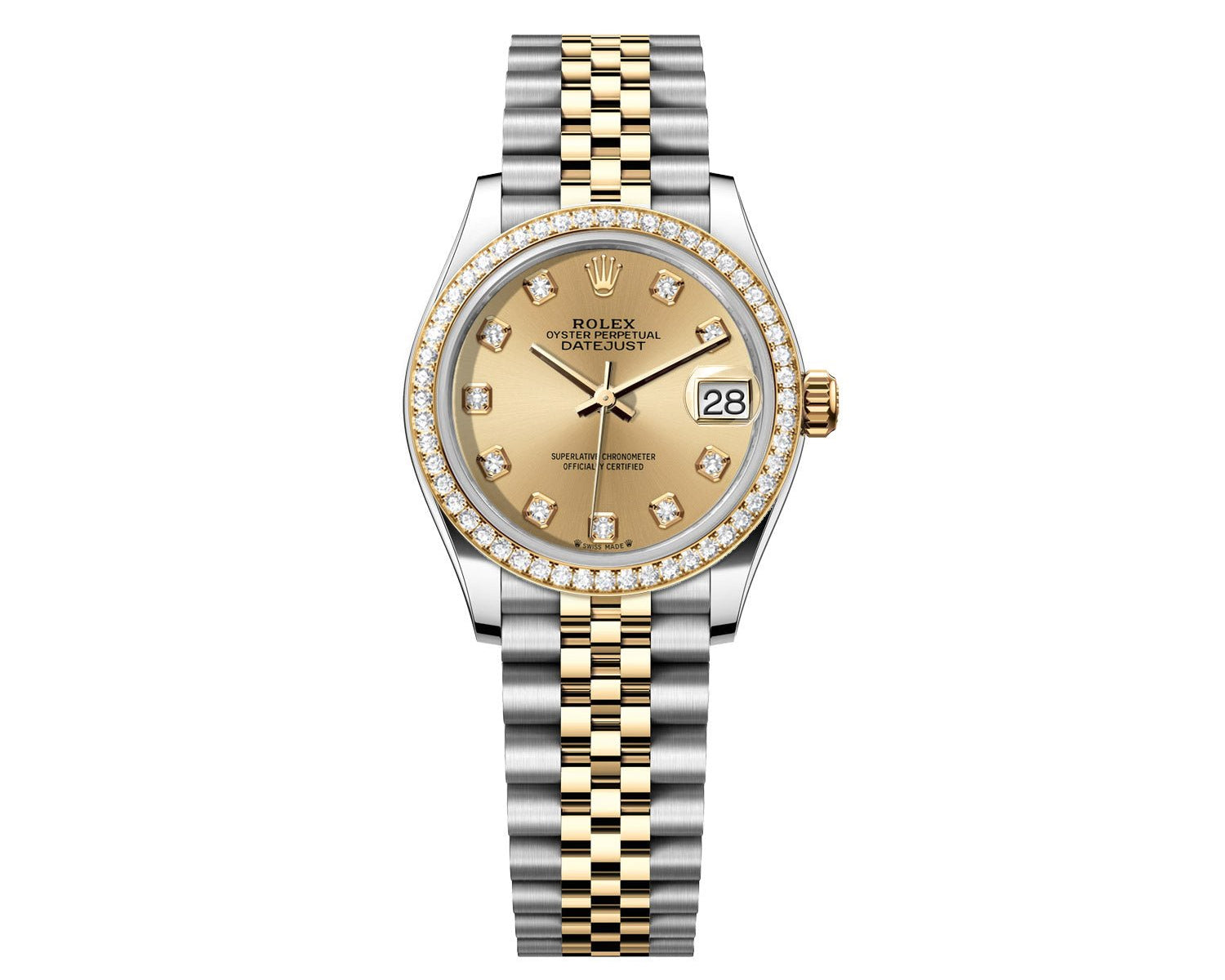 Rolex DateJust 31mm Champagne Dial-Diamond Bezel 1.85ct - Mr. Alex Jewelry