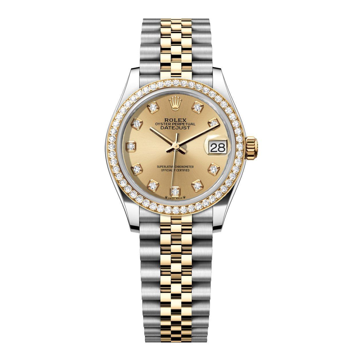 Rolex DateJust 31mm Champagne Dial-Diamond Bezel 1.85ct - Mr. Alex Jewelry