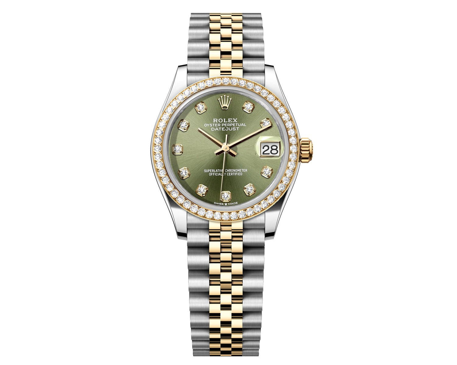 Rolex DateJust 31mm Green Gem Dial-Diamond Bezel 1.85ct - Mr. Alex Jewelry