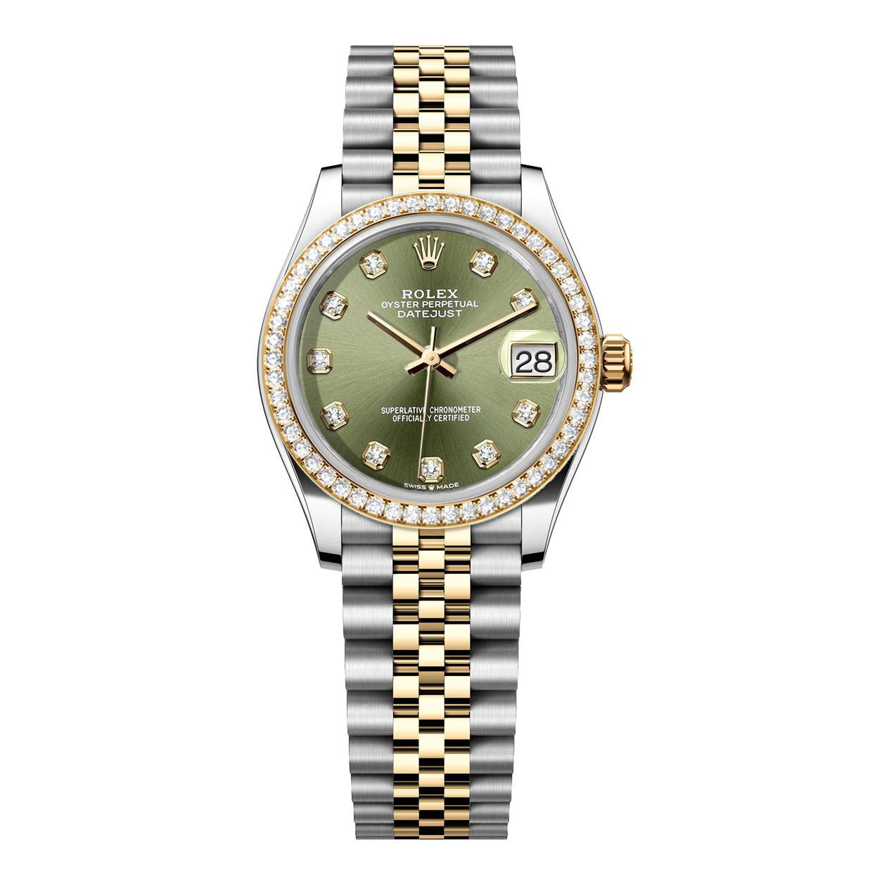 Rolex DateJust 31mm Green Gem Dial-Diamond Bezel 1.85ct - Mr. Alex Jewelry