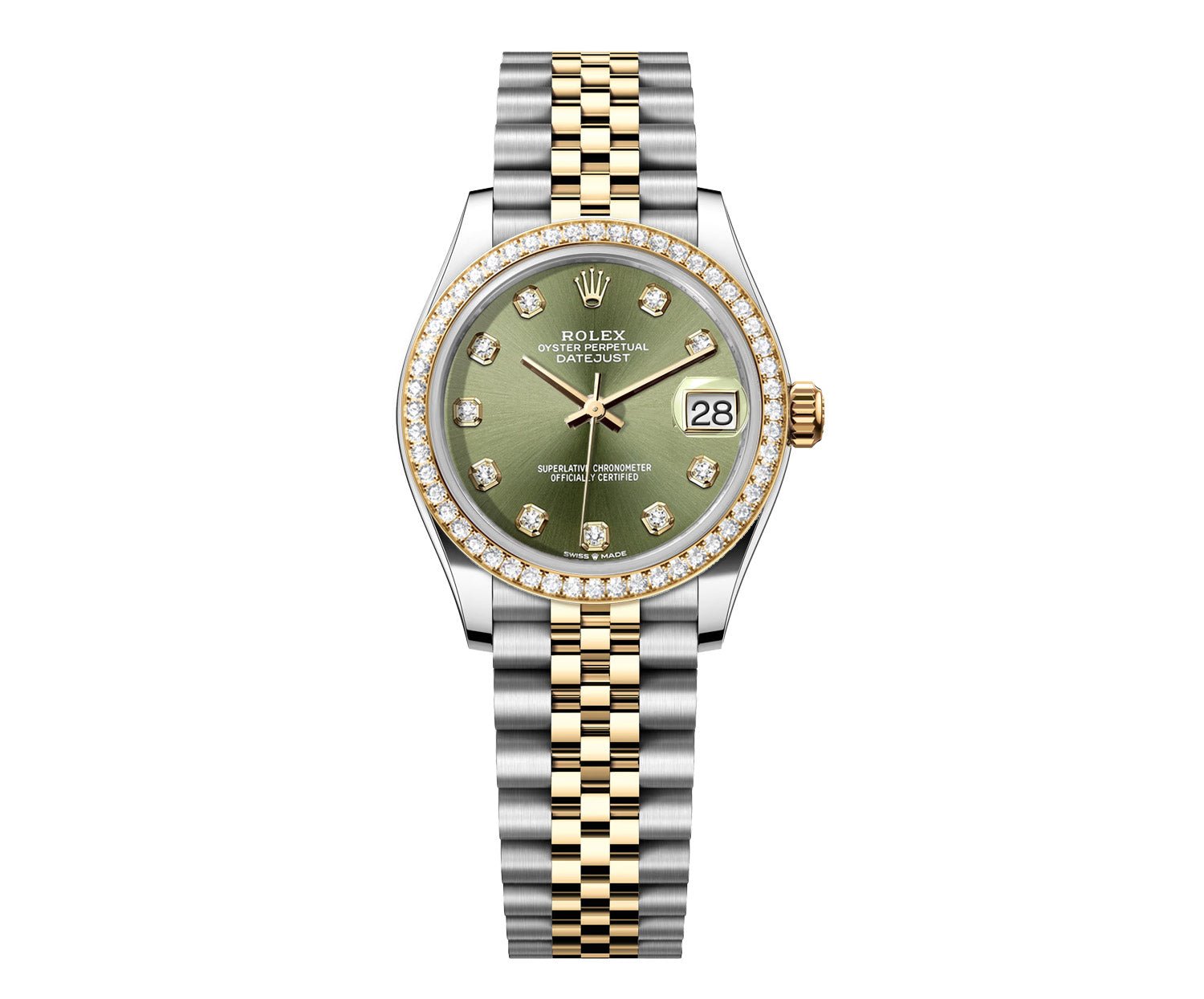 Rolex DateJust 31mm Green Gem Dial-Diamond Bezel 1.85ct - Mr. Alex Jewelry