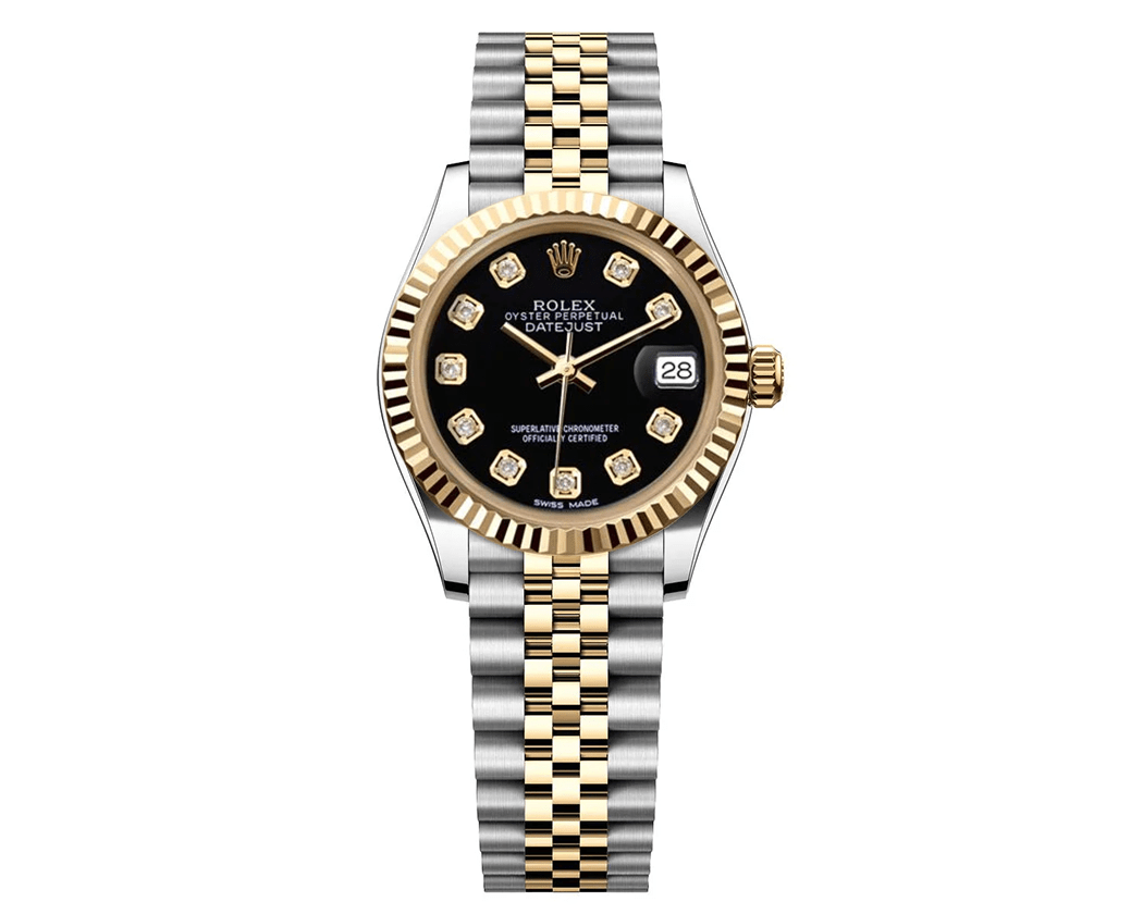 Rolex DateJust 31mm Jubilee 2 Tone - Black Gem Dial - Mr. Alex Jewelry