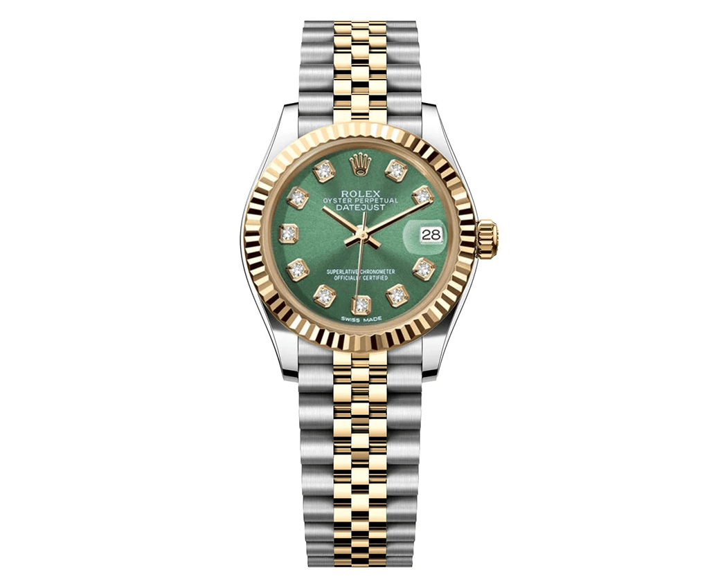 Rolex DateJust 31mm Jubilee 2 Tone - Green Gem Dial - Mr. Alex Jewelry