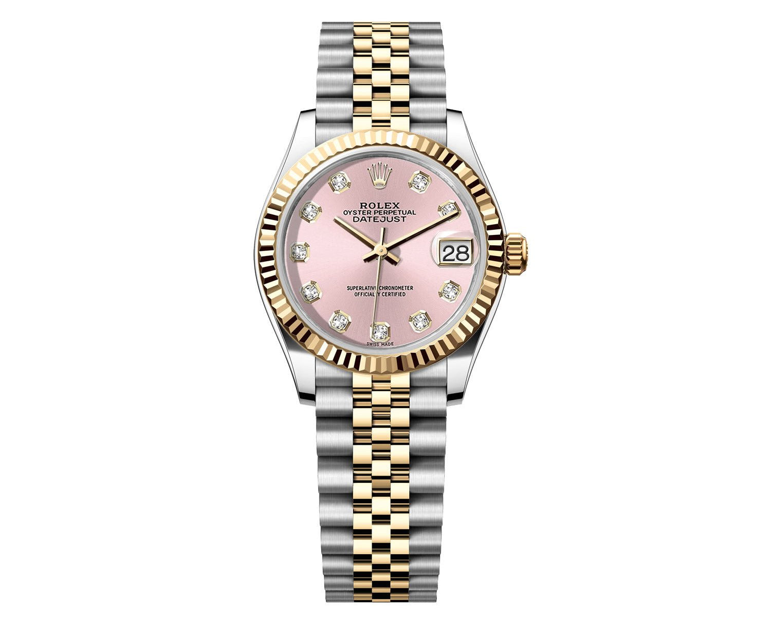 Rolex DateJust 31mm Jubilee Tone-Pink Gem Dial Watches Mr