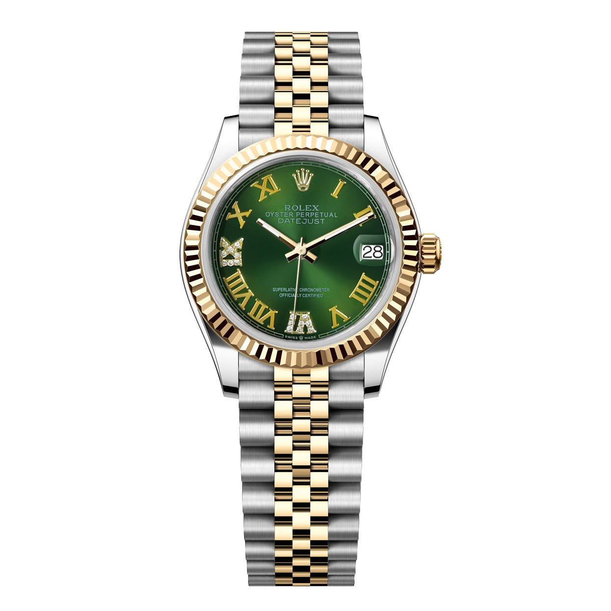 Rolex DateJust 31mm Jubilee - Green Roman Diamond Dial - Mr. Alex Jewelry