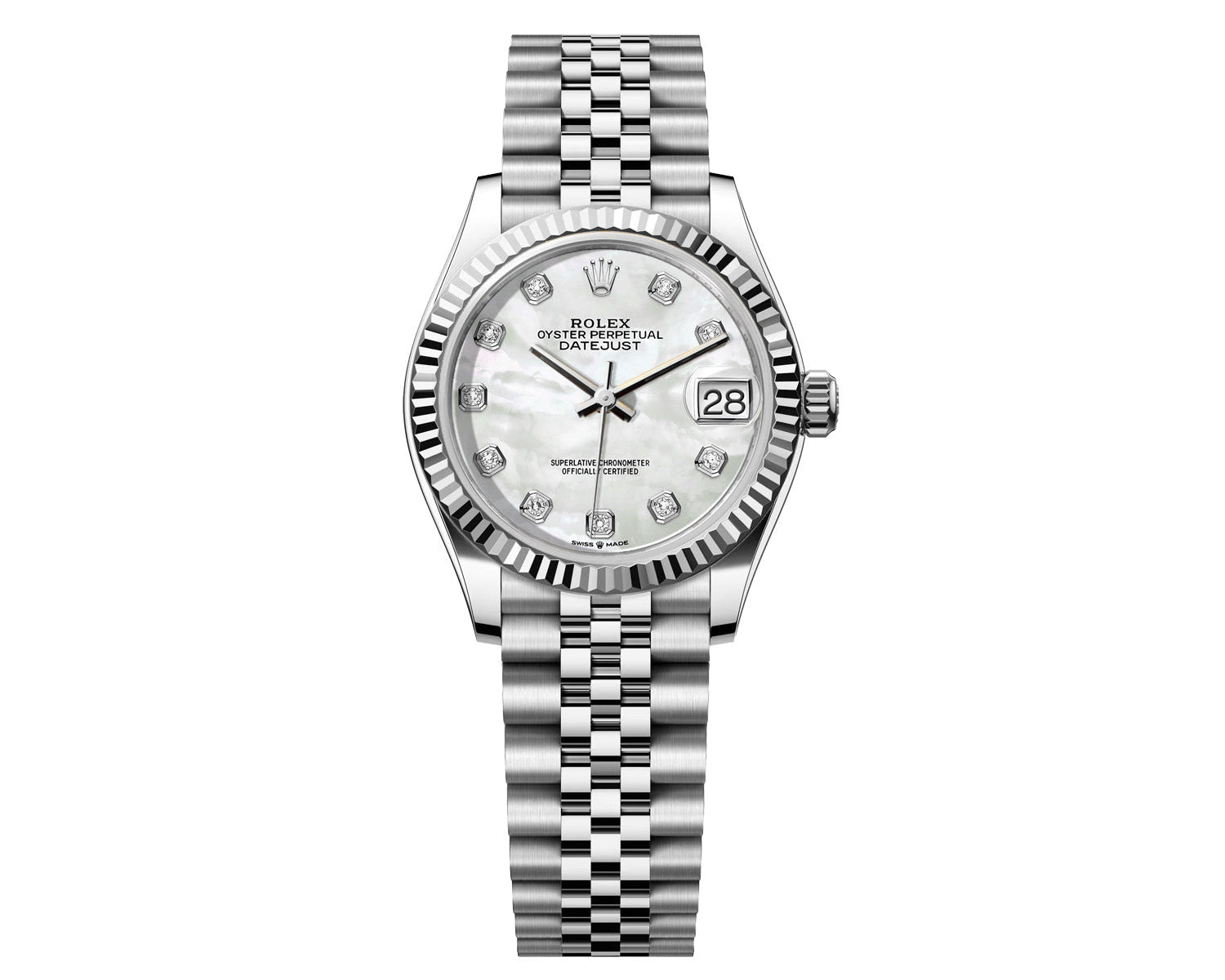 Rolex DateJust 31mm Jubilee Stainless Steel-Pearl Gem Dial - Mr. Alex Jewelry