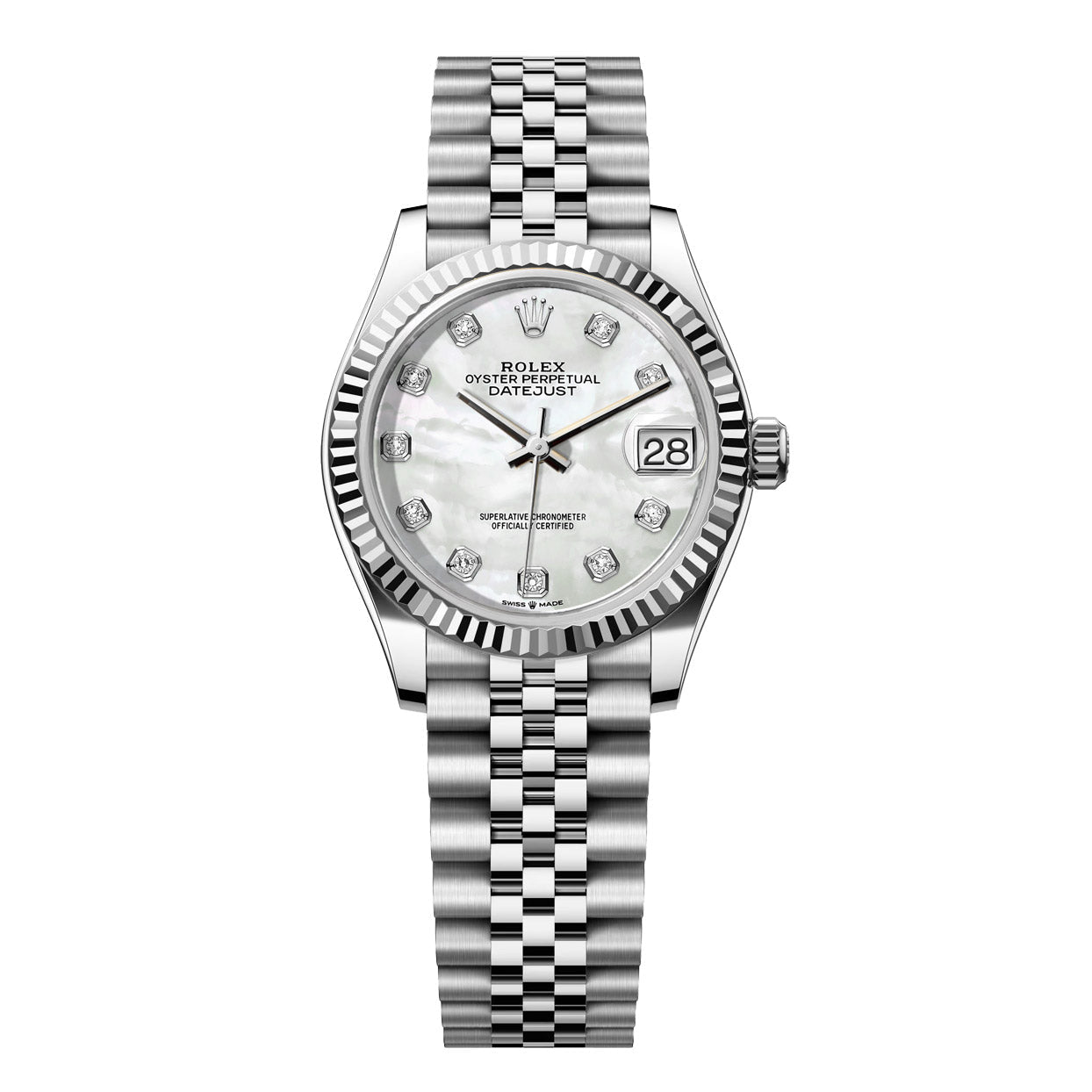 Rolex DateJust 31mm Jubilee Stainless Steel-Pearl Gem Dial - Mr. Alex Jewelry