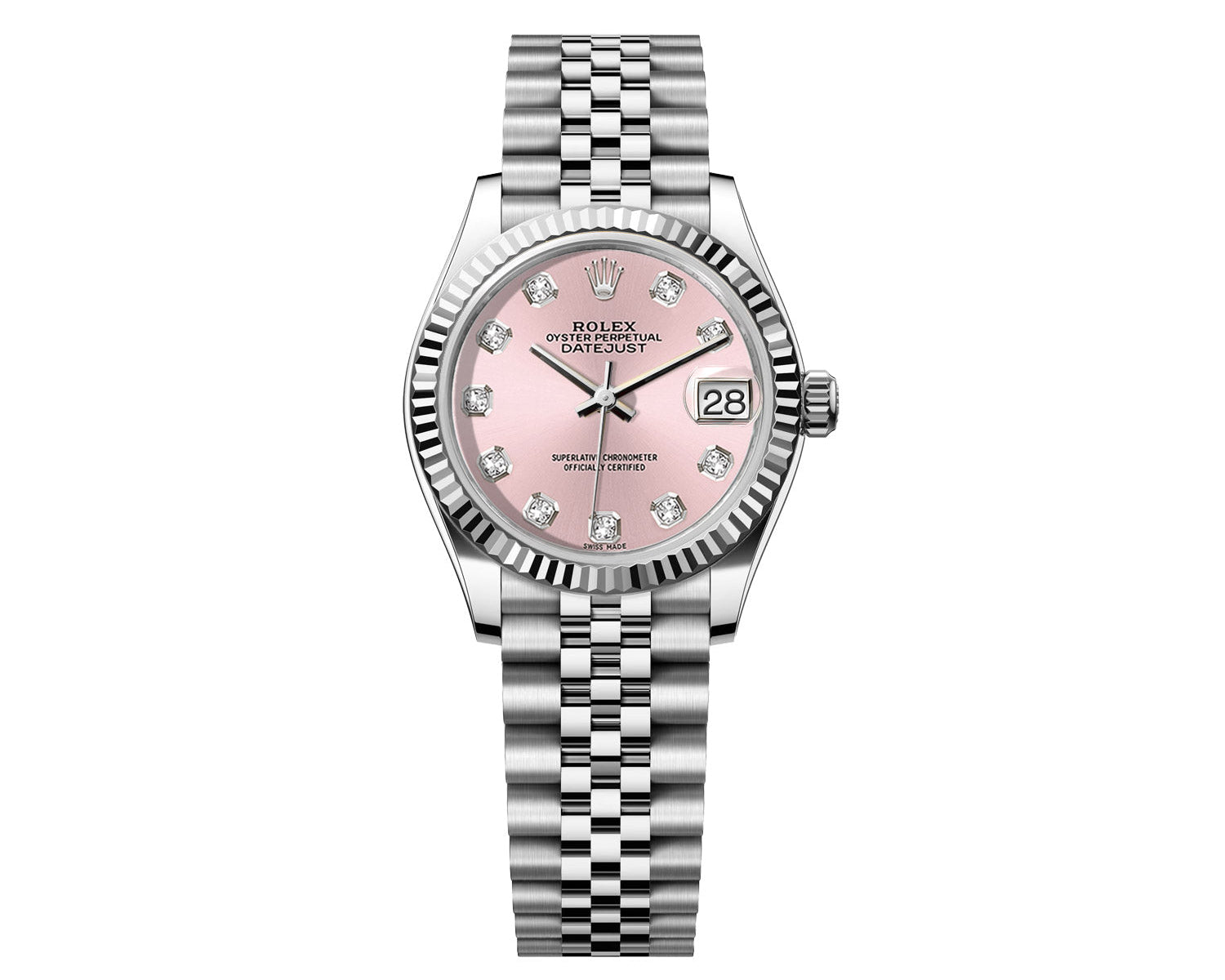 Rolex DateJust 31mm Jubilee Stainless Steel-Pink Gem Dial - Mr. Alex Jewelry