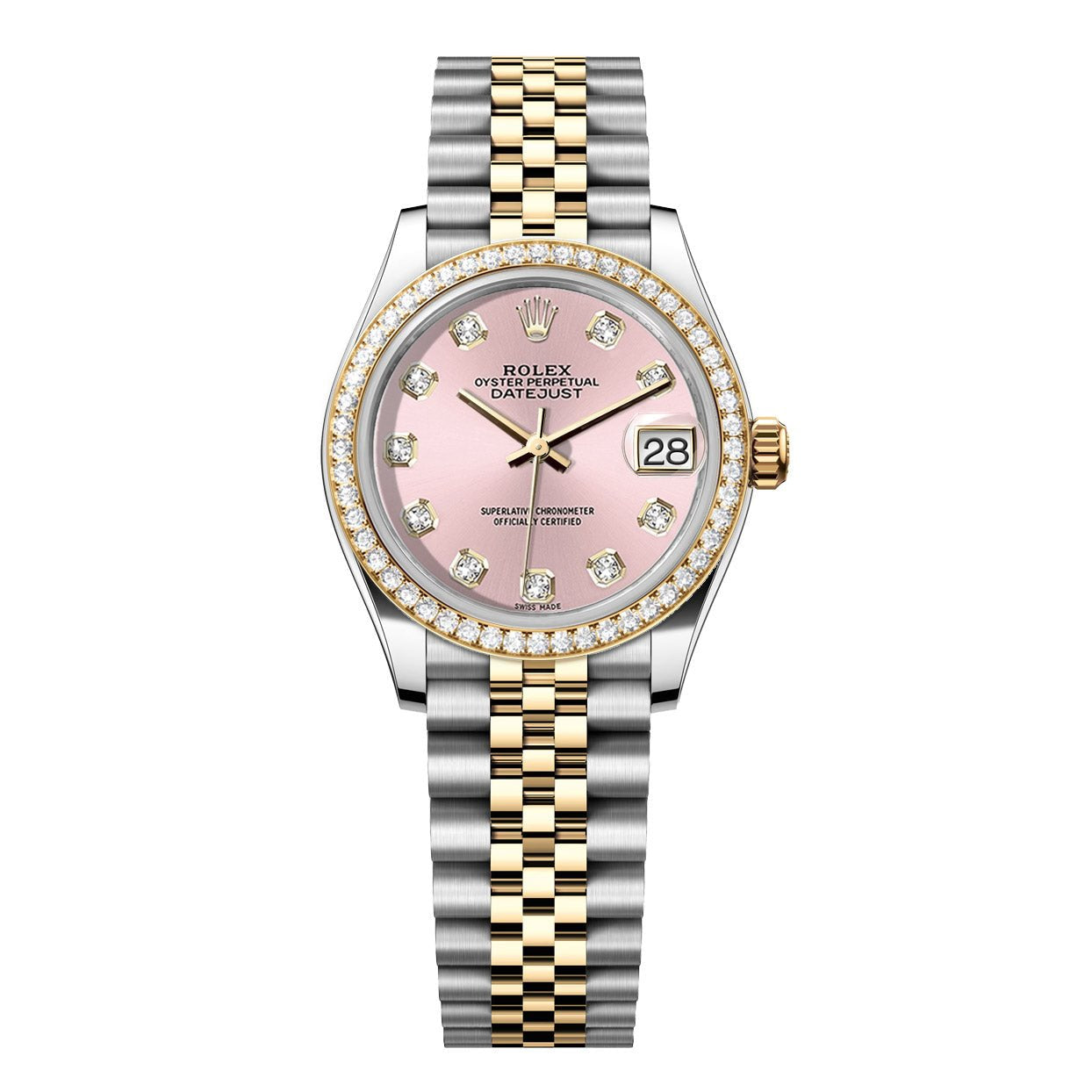 Rolex DateJust 31mm Pink Gem Dial-Diamond Bezel 1.85ct - Mr. Alex Jewelry