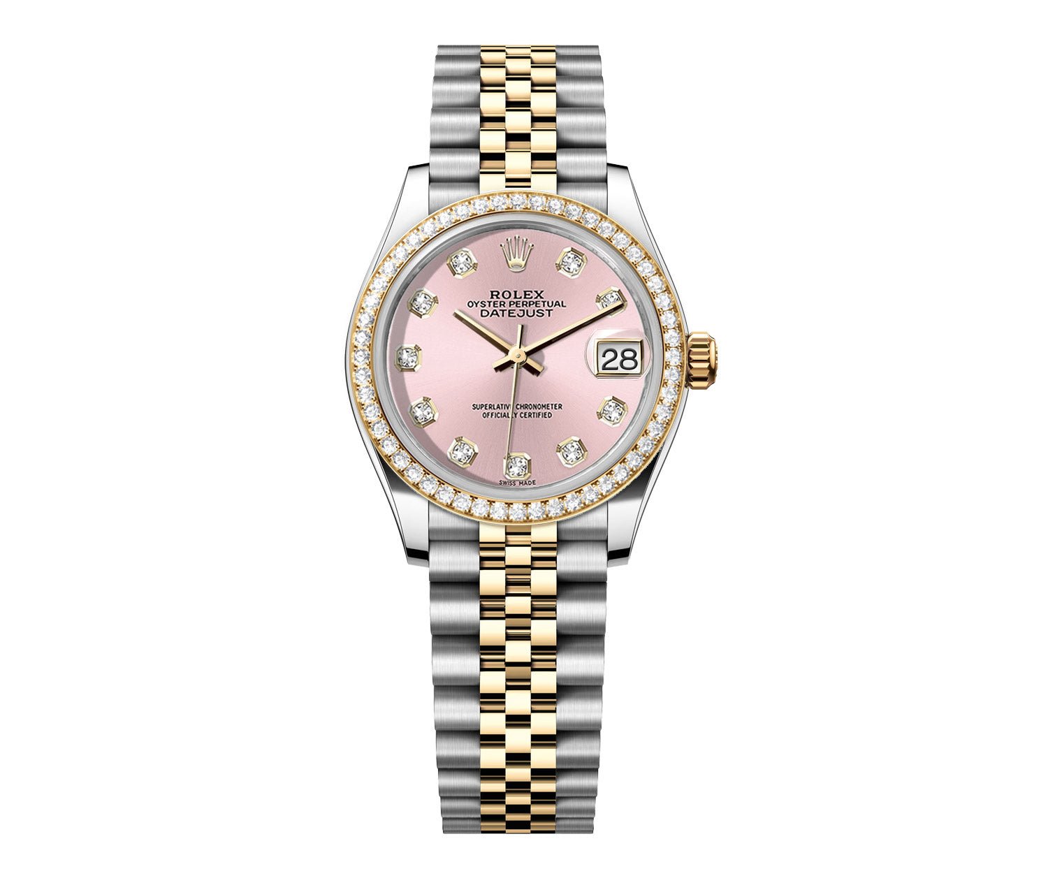 Rolex DateJust 31mm Pink Gem Dial-Diamond Bezel 1.85ct - Mr. Alex Jewelry
