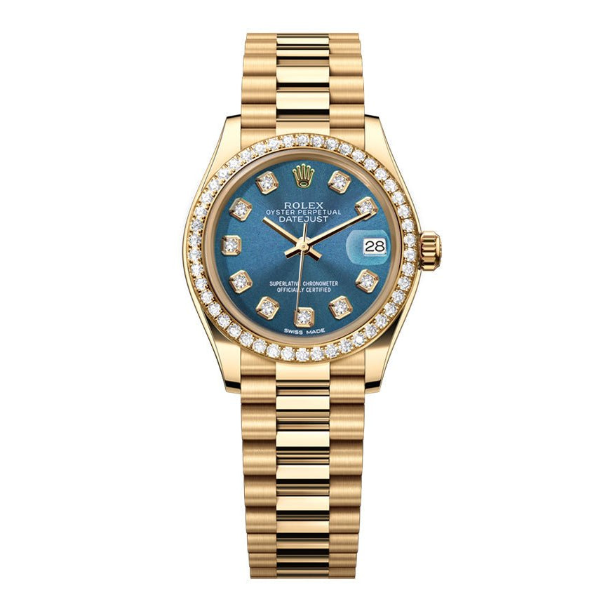 Rolex Datejust 31mm President Blue Gem Dial - Diamond Bezel - Mr. Alex Jewelry