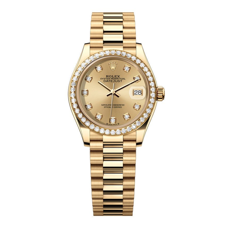 Rolex Datejust 31mm President Champage Gem Dial - Diamond Bezel - Mr. Alex Jewelry