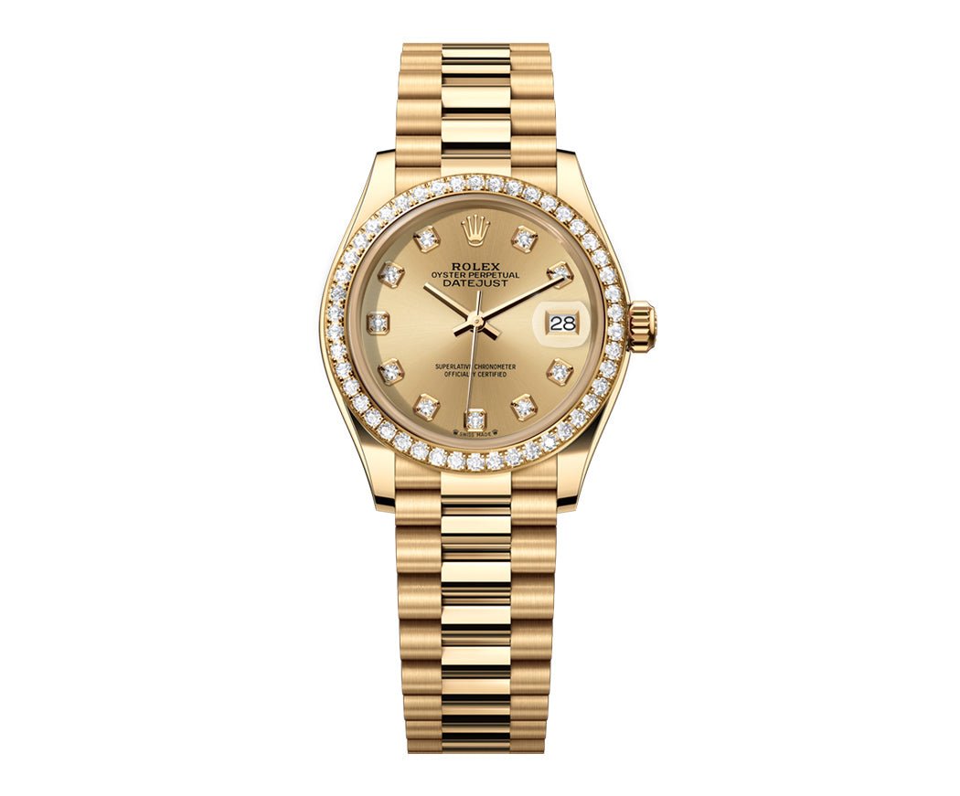 Rolex Datejust 31mm President Champage Gem Dial - Diamond Bezel - Mr. Alex Jewelry