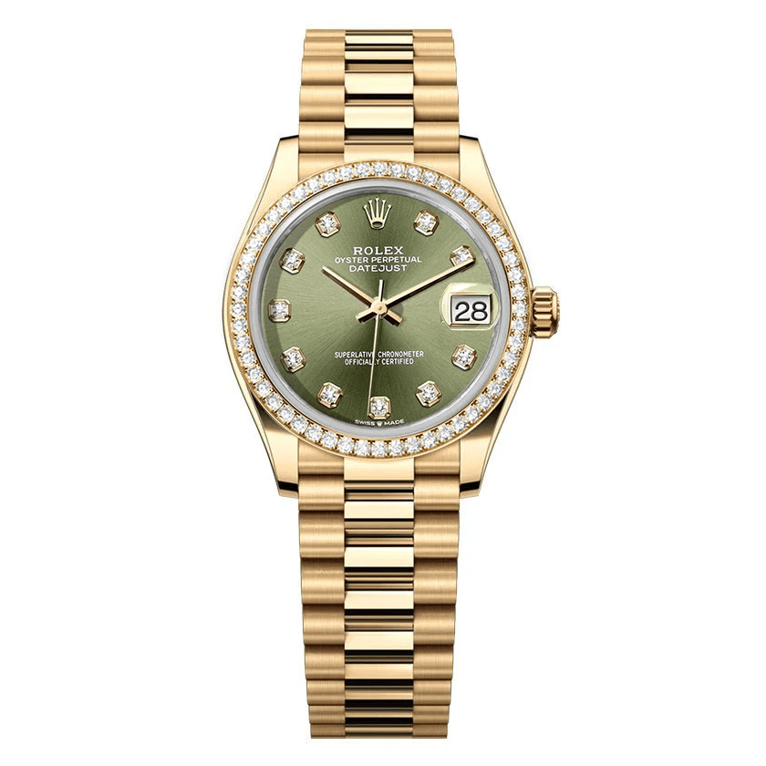 Rolex Datejust 31mm President Green Gem Dial - Diamond Bezel - Mr. Alex Jewelry
