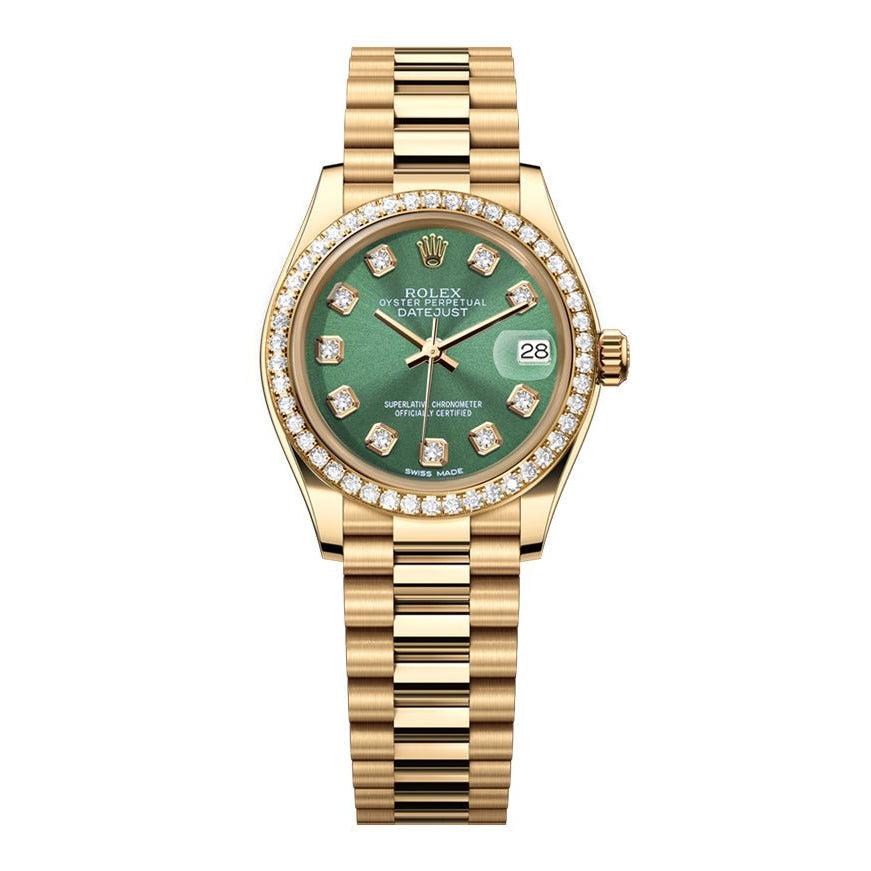 Rolex Datejust 31mm President Green Gem Dial - Diamond Bezel - Mr. Alex Jewelry