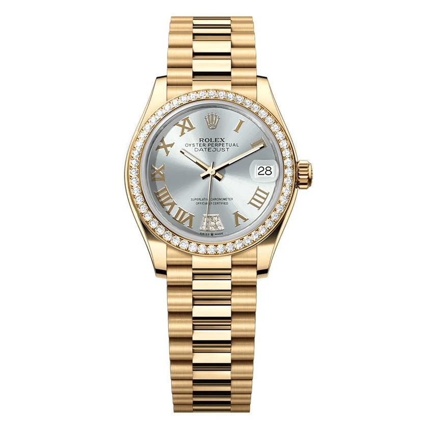 Rolex Datejust 31mm President Silver Gem Dial - Diamond Bezel - Mr. Alex Jewelry