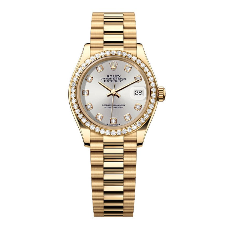 Rolex Datejust 31mm President Silver Gem Dial - Diamond Bezel - Mr. Alex Jewelry