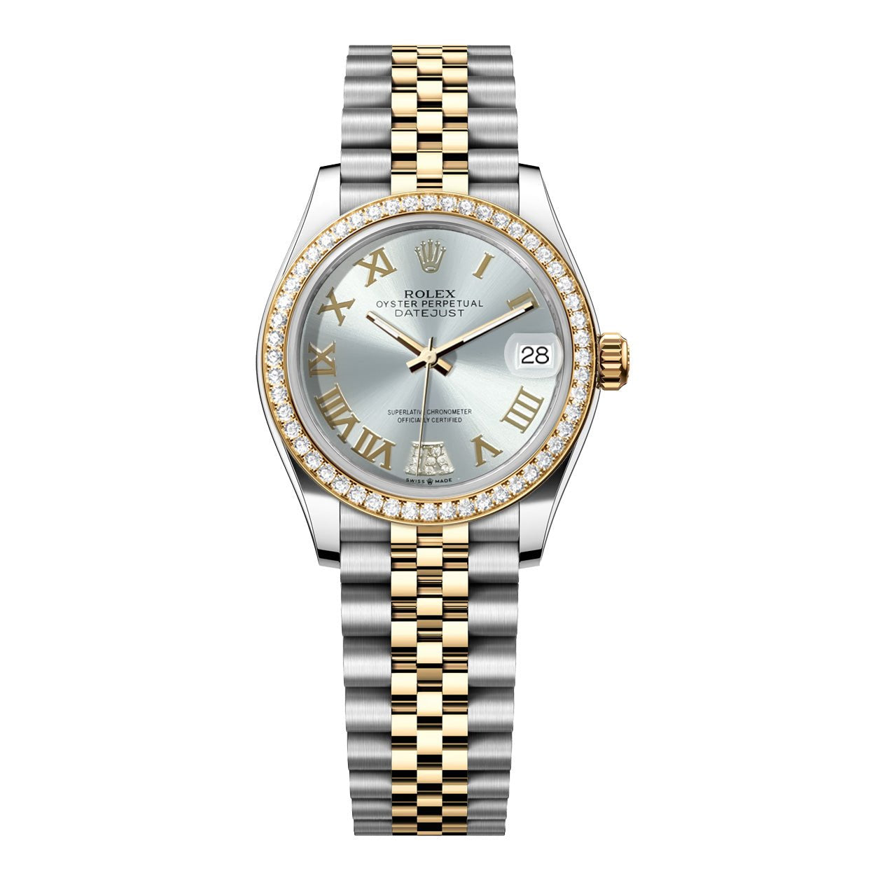 Rolex DateJust 31mm Silver Roman Diamond Dial - Diamond Bezel - Mr. Alex Jewelry