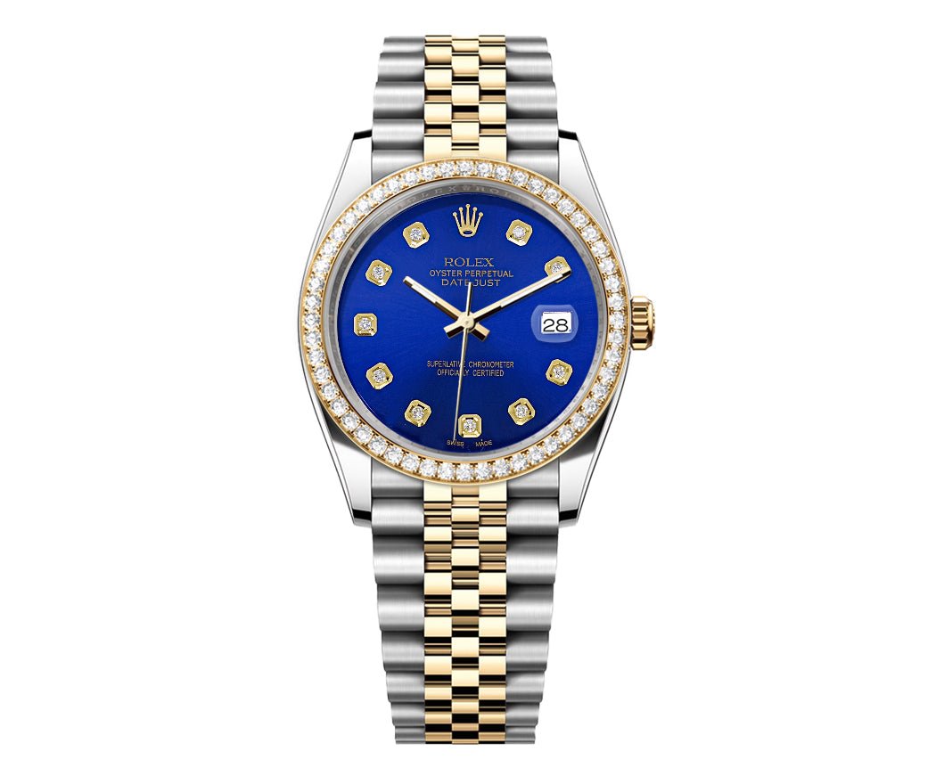Rolex DateJust 36mm Dark Blue Dial-Diamond Bezel 1.50ct - Mr. Alex Jewelry