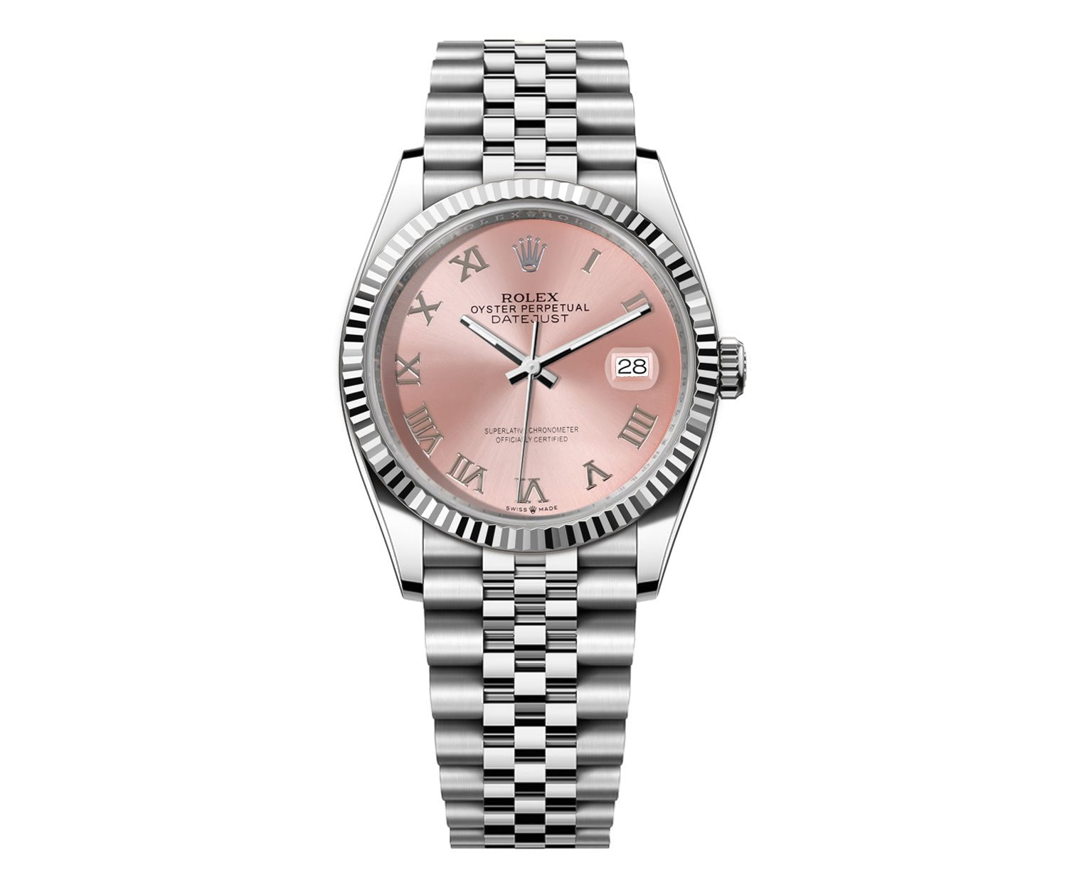 Rolex DateJust 36mm Jubilee - Pink Roman Dial - Mr. Alex Jewelry